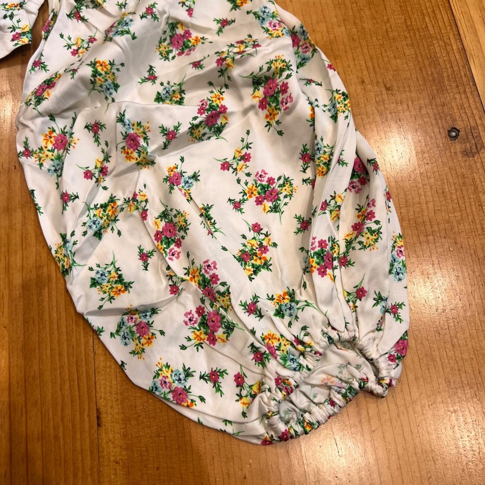 For Love & Lemons Tanya Top Small NWT Floral Puff Sleeve Coquette Crop A7 - Picture 10 of 10